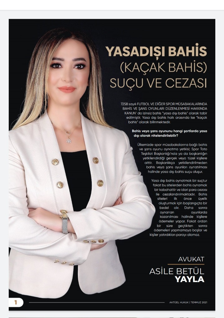 YASADIŞI BAHİS (KAÇAK BAHİS) SUÇU VE CEZASI