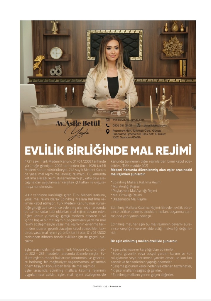 EVLİLİK BİRLİĞİNDE MAL REJİMİ