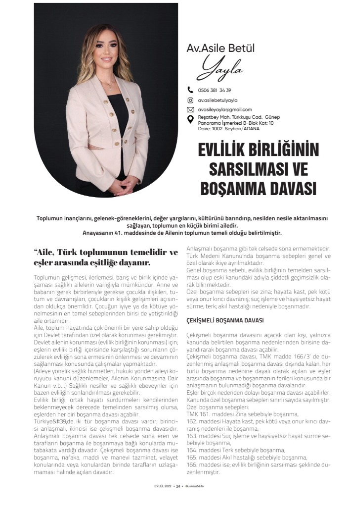 EVLİLİK BİRLİĞİNİN SARSILMASI VE BOŞANMA DAVASI